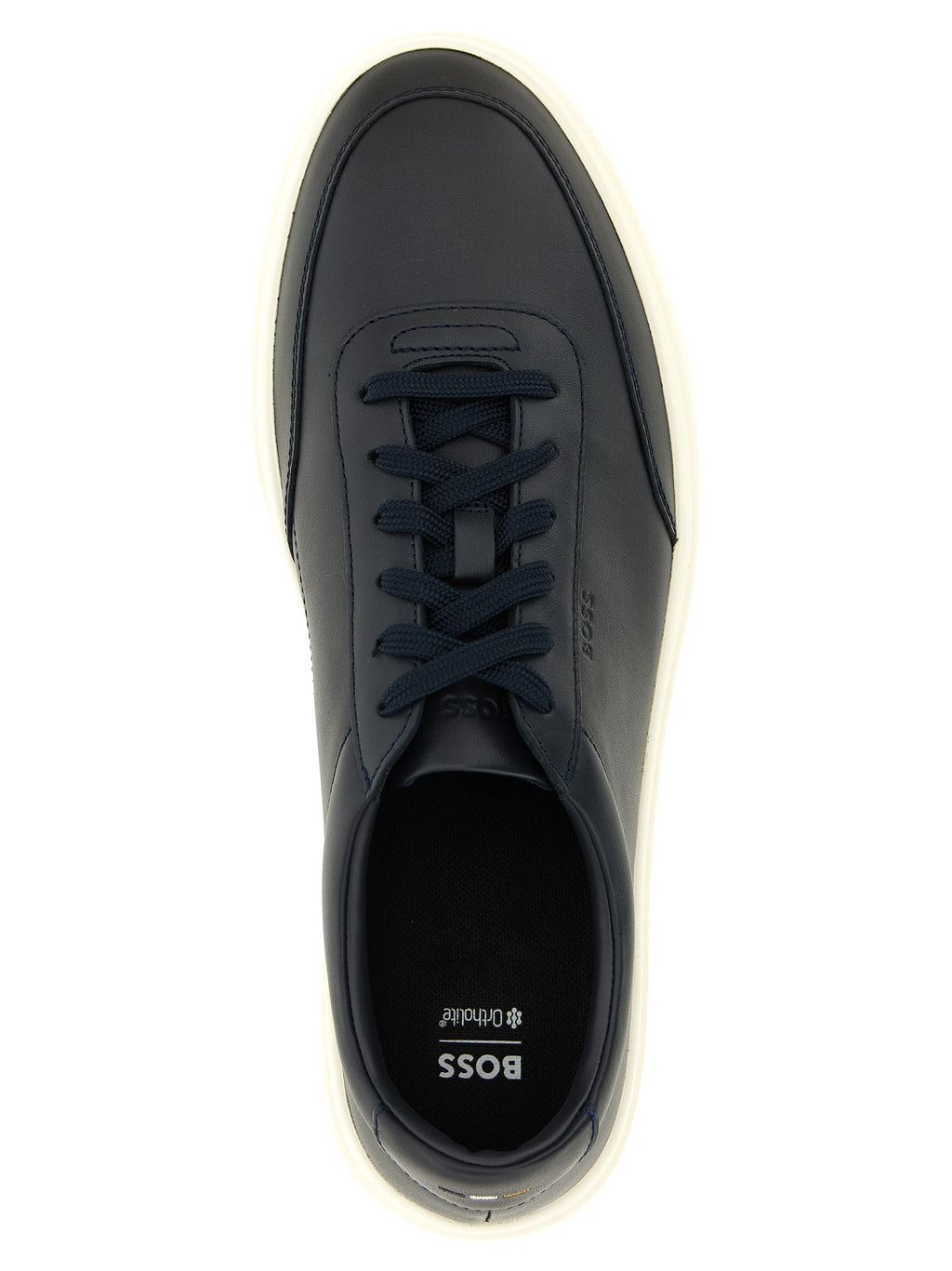 Blue Cowhide Low Top Sneakers