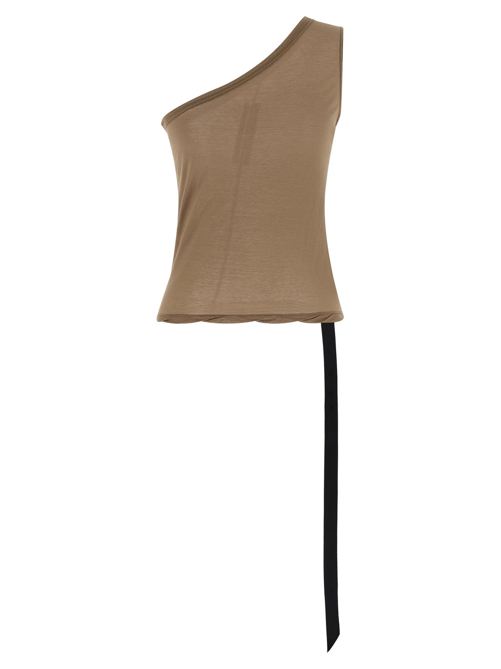 Beige Cotton Sleeveles T-Shirt