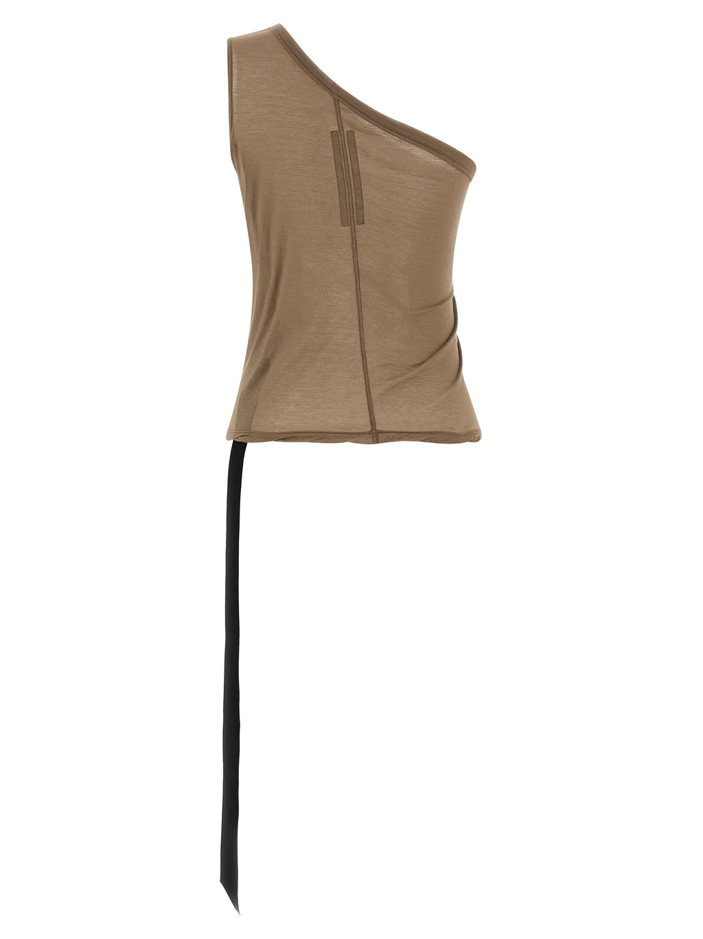 Beige Cotton Sleeveles T-Shirt