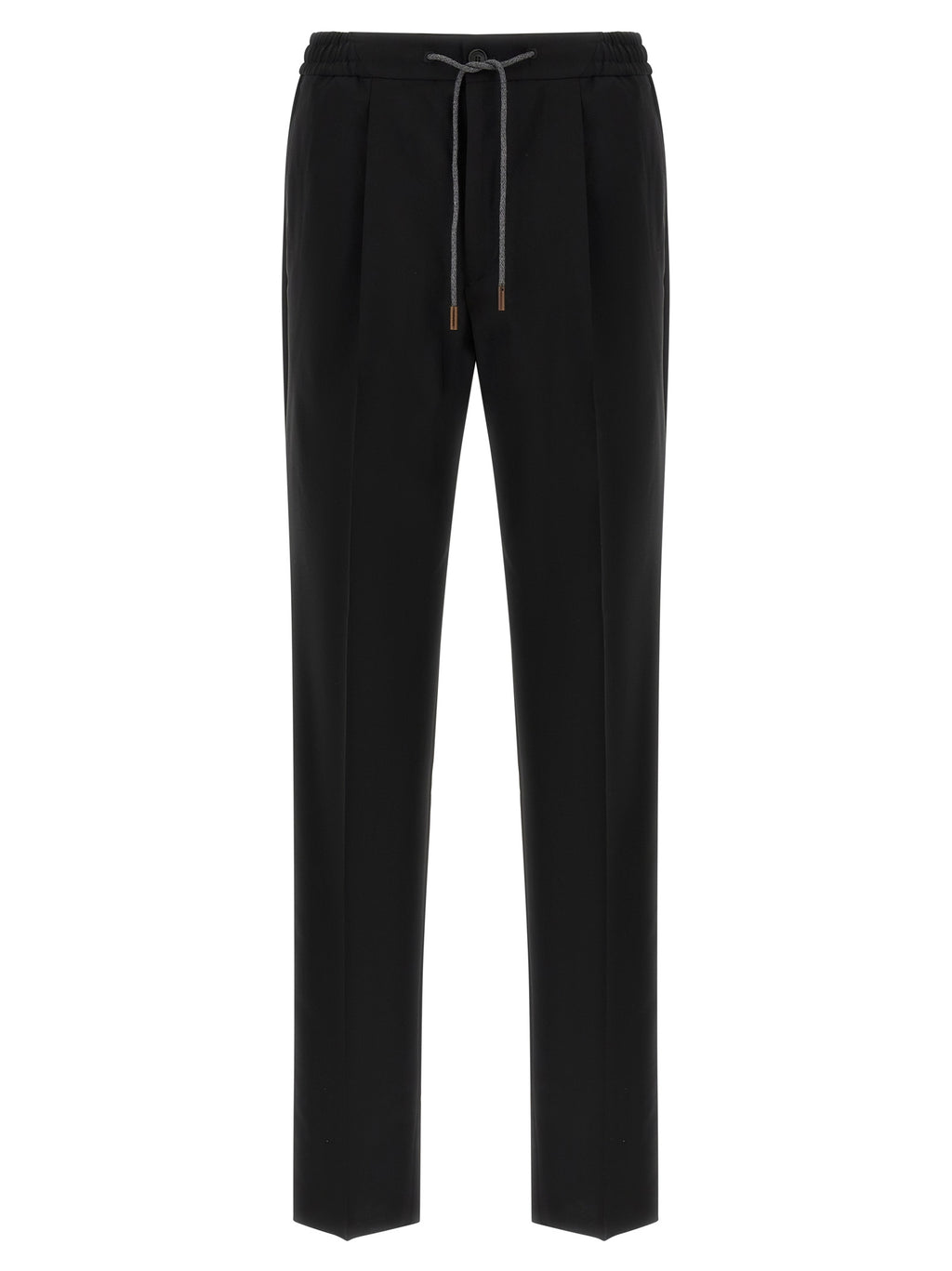 Black Virgin Wool Casual Pants