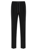 Black Virgin Wool Casual Pants