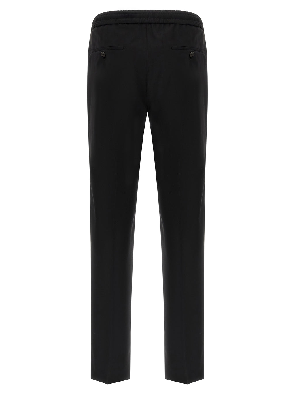 Black Virgin Wool Casual Pants