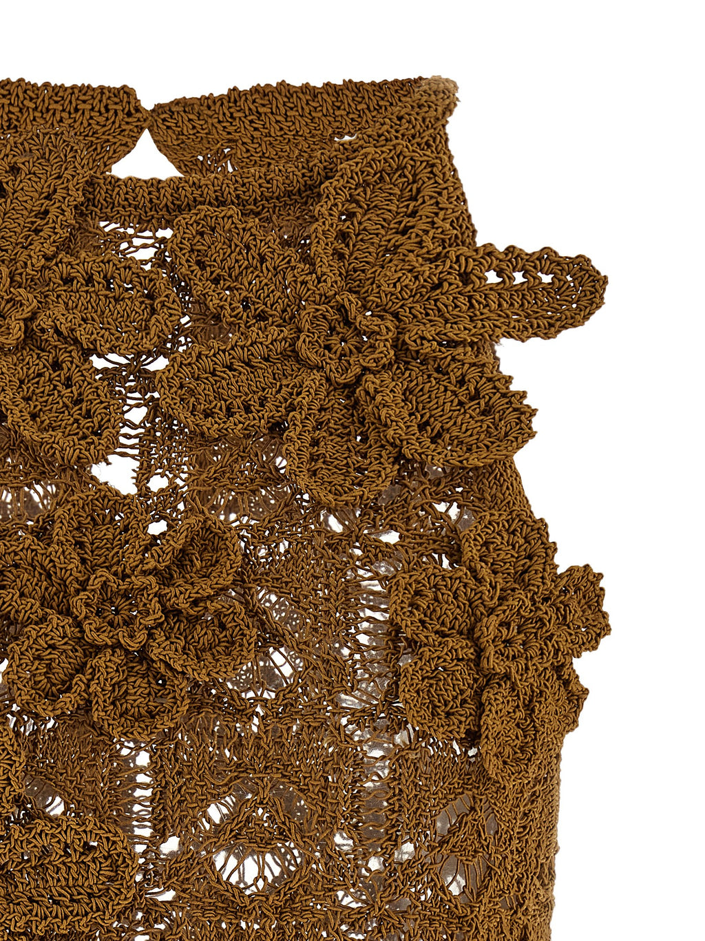 Brown Cotton Sleeveles T-Shirt