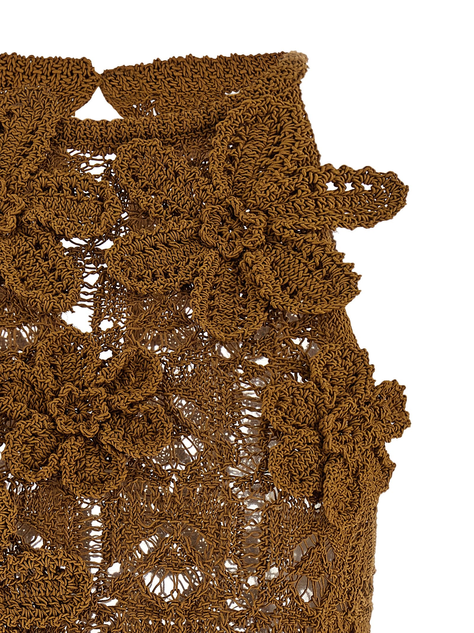 Brown Cotton Sleeveles T-Shirt