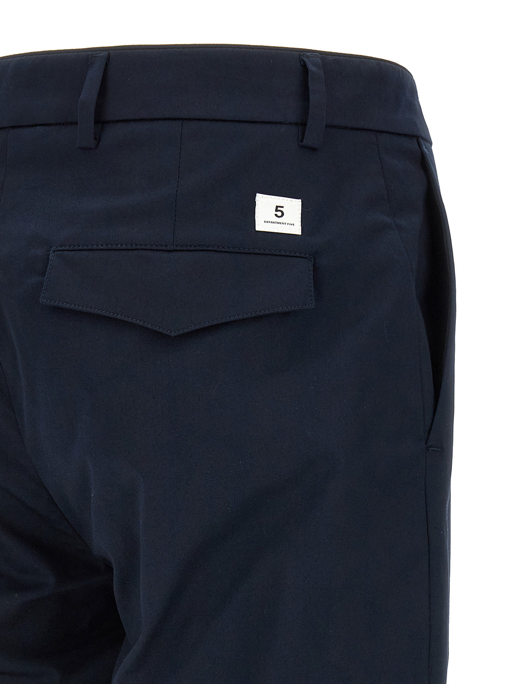 Blue Cotton Casual Pants