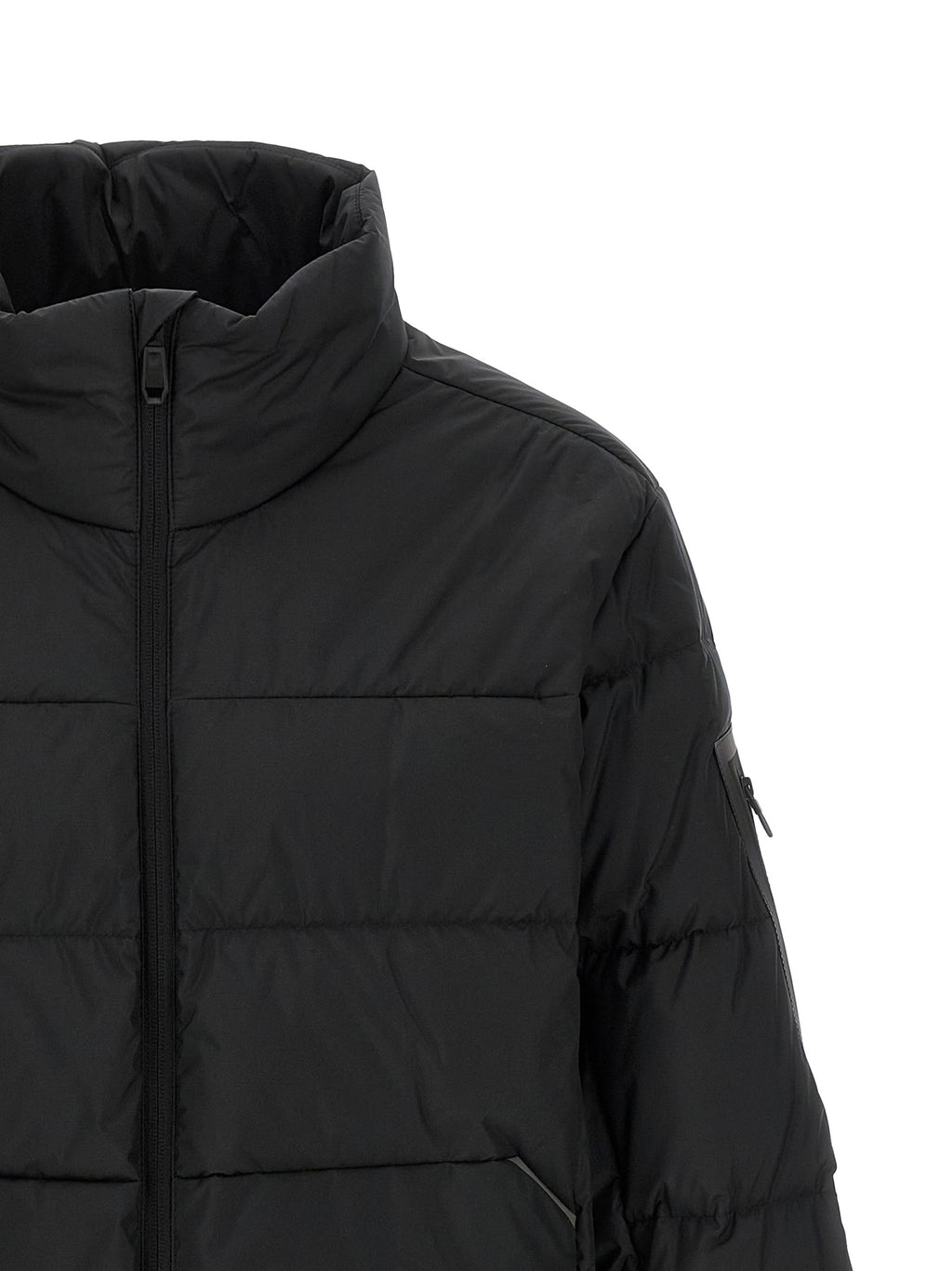 Black Polyester Full-Length Jacket