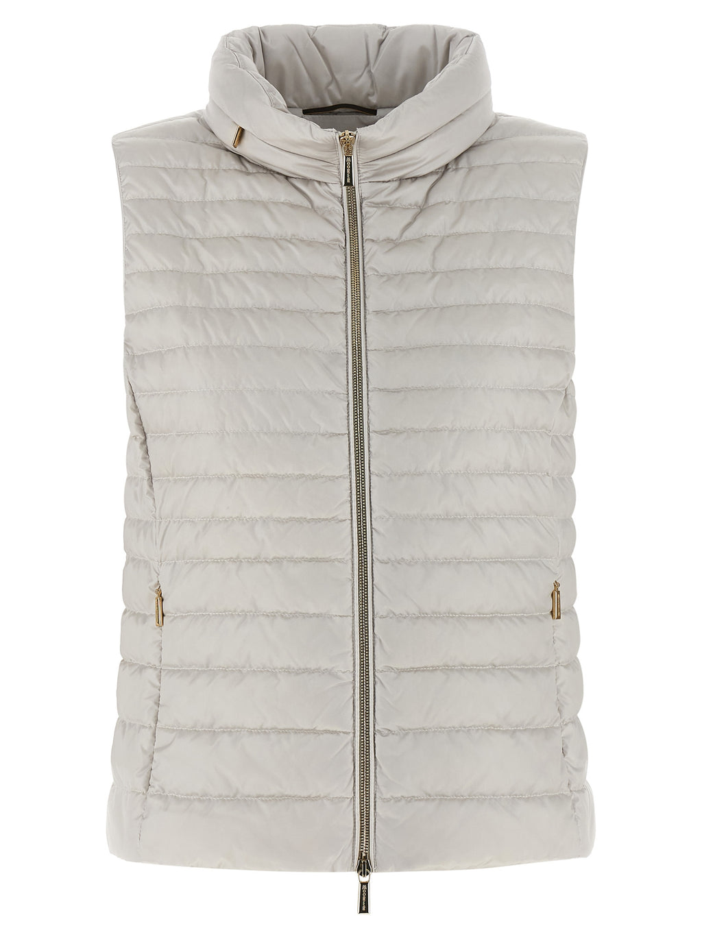 Beige Polyester Sleeveless Jacket