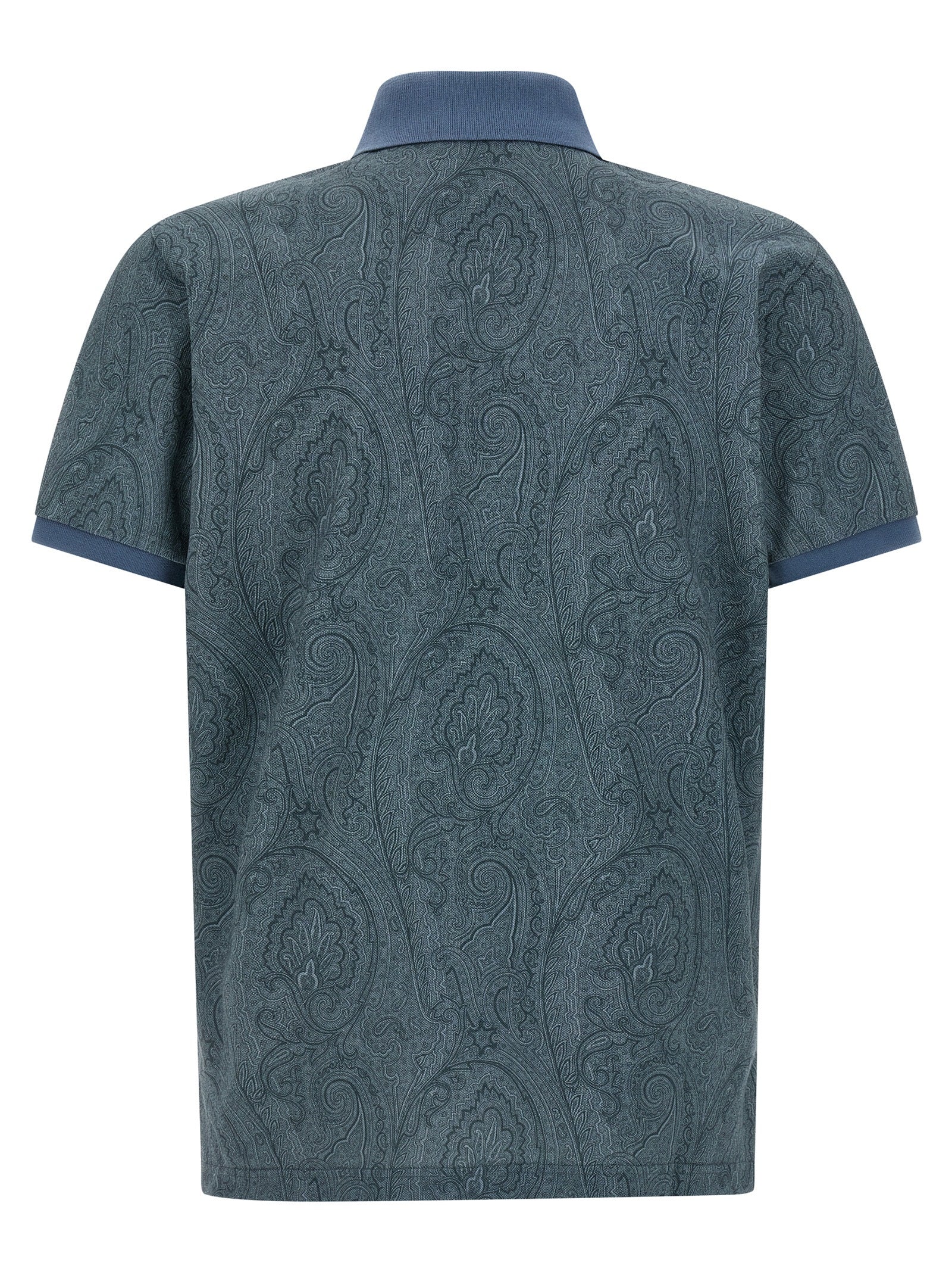 Blue Cotton Polo Shirt