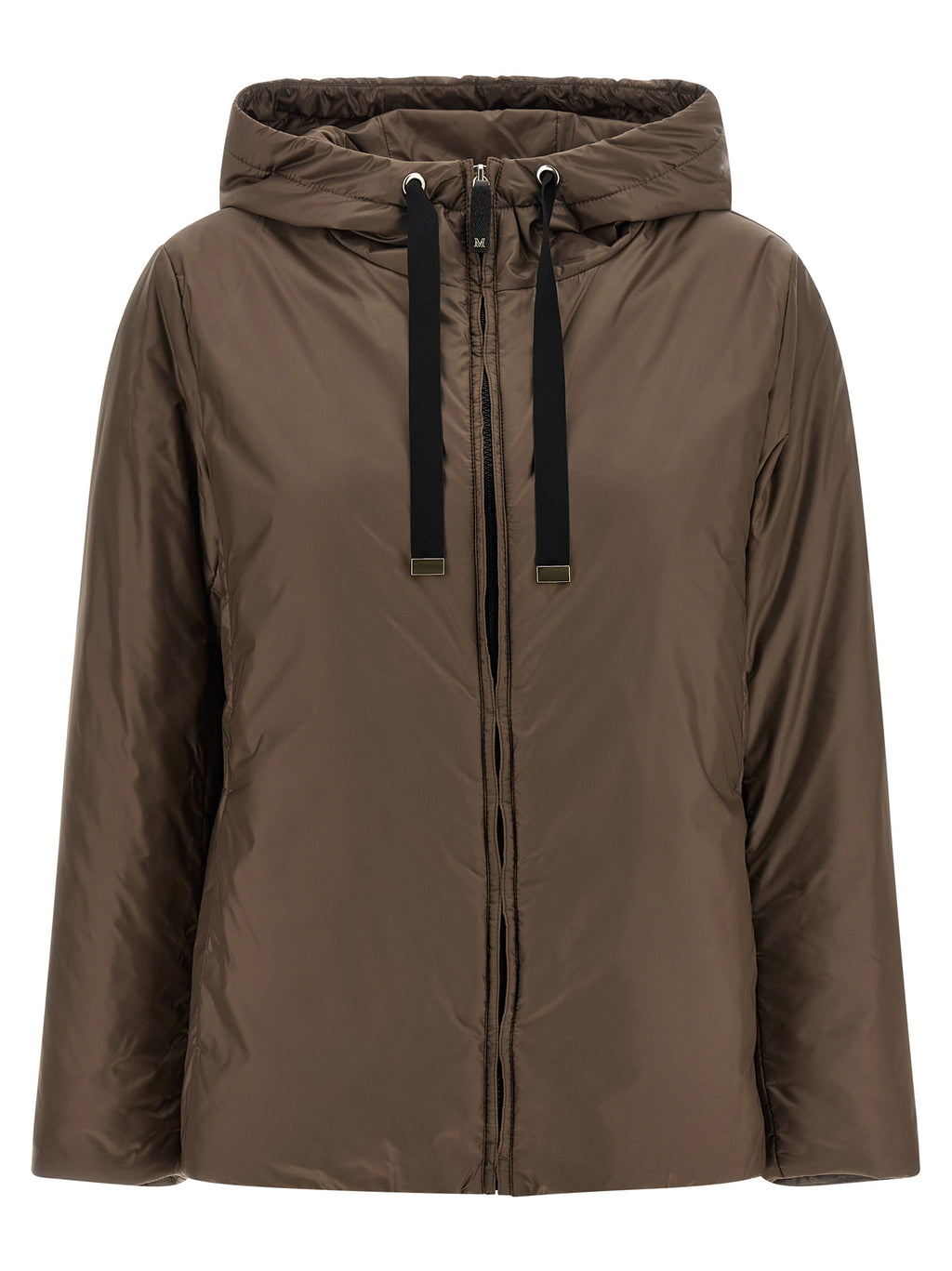 Brown Polyester Full-Length Jacket
