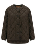 Brown Polyamide Full-Length Jacket