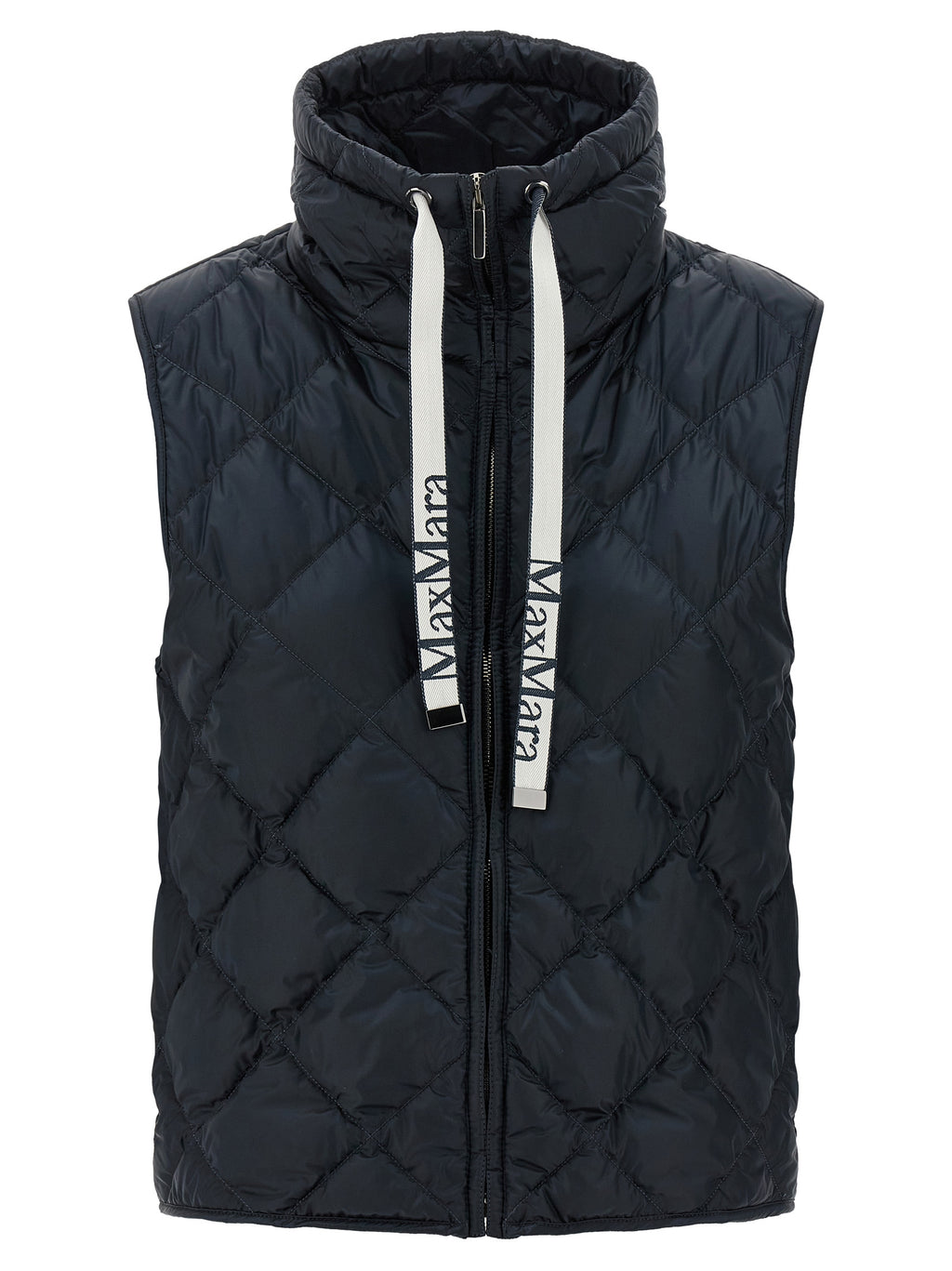 Blue Polyamide Sleeveless Jacket