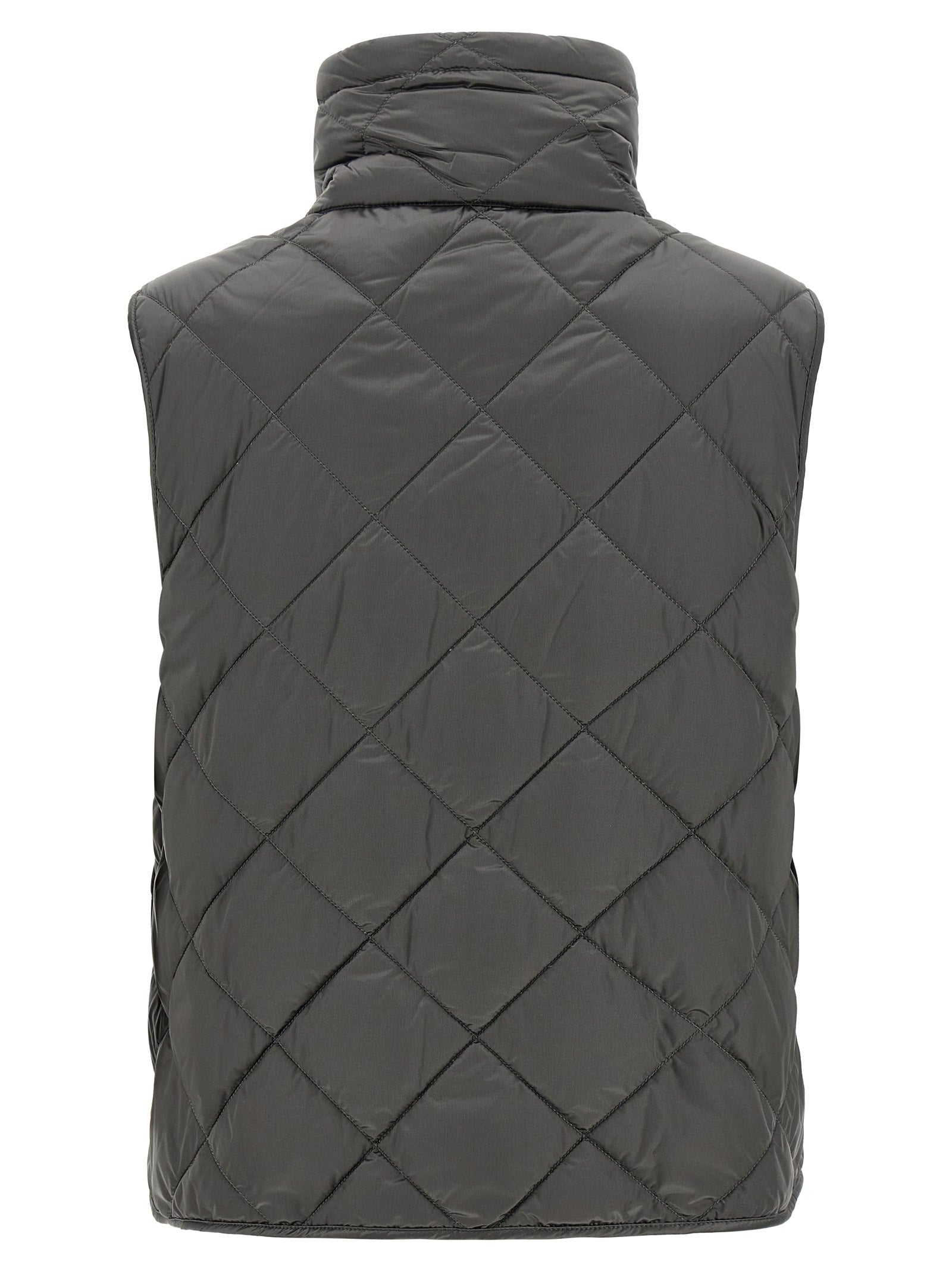 Gray Polyamide Sleeveless Jacket