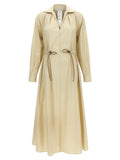 Beige Cotton Long Dress