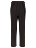 Brown Virgin Wool Casual Pants