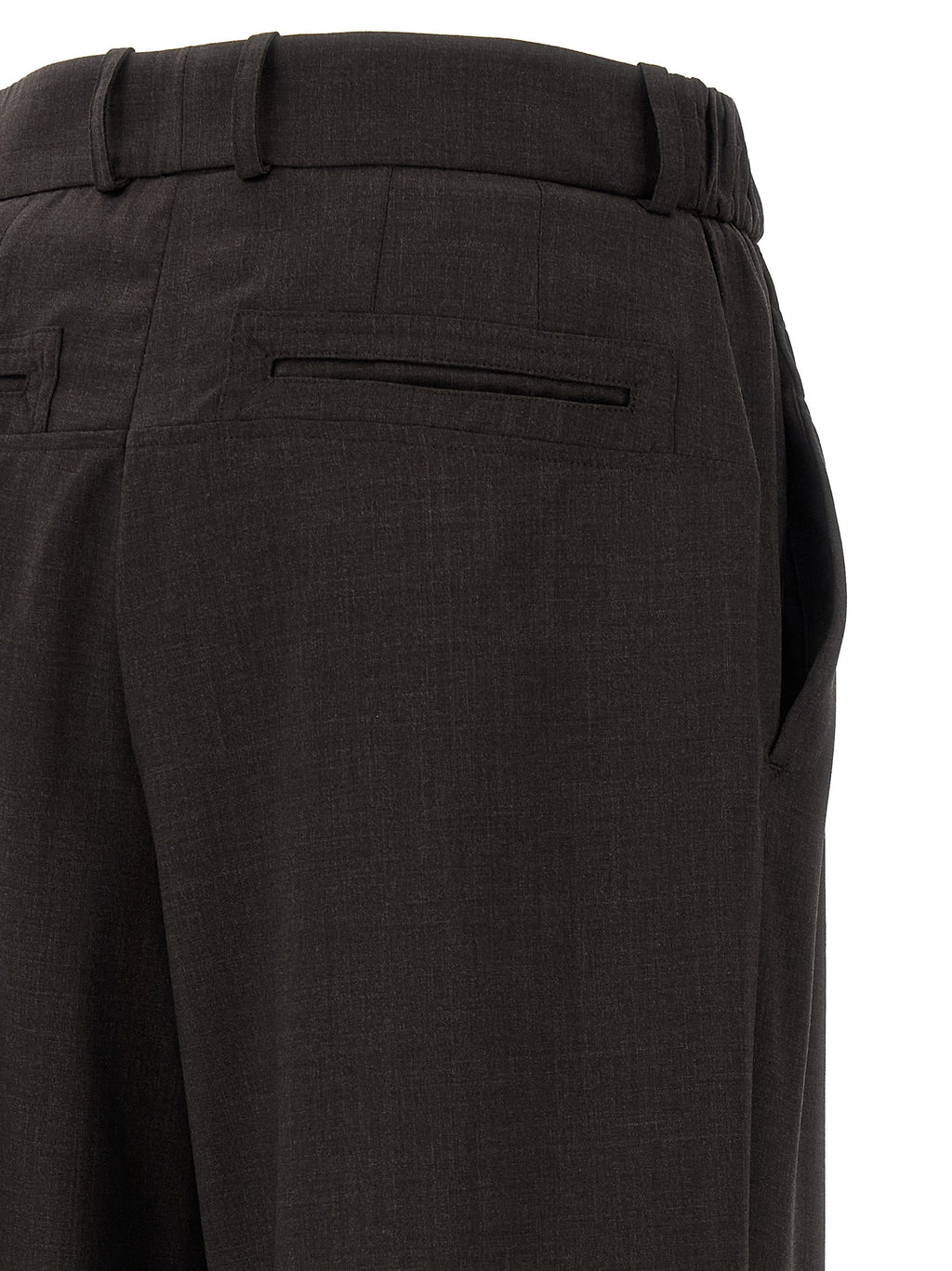 Brown Virgin Wool Casual Pants