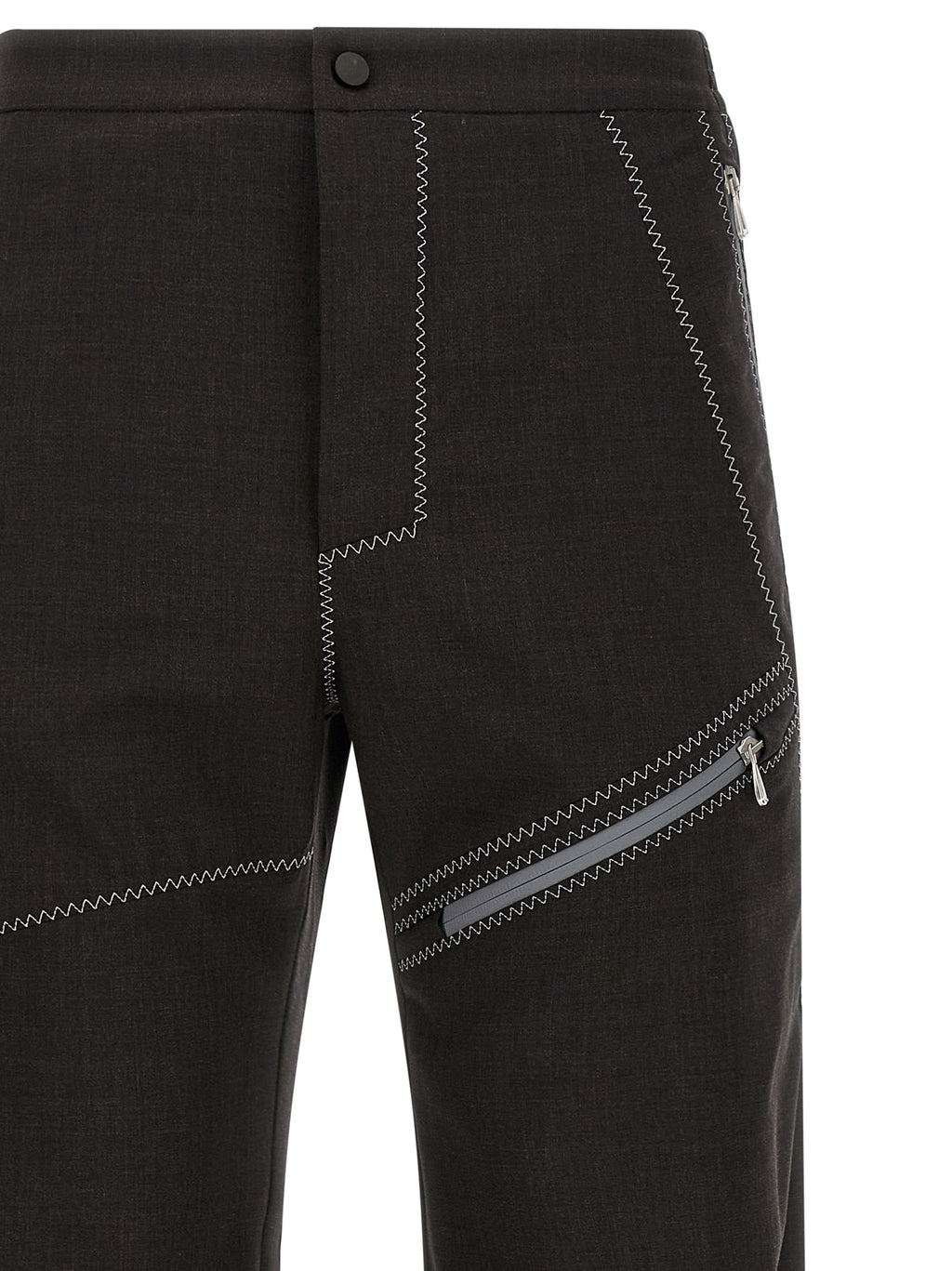 Brown Virgin Wool Casual Pants
