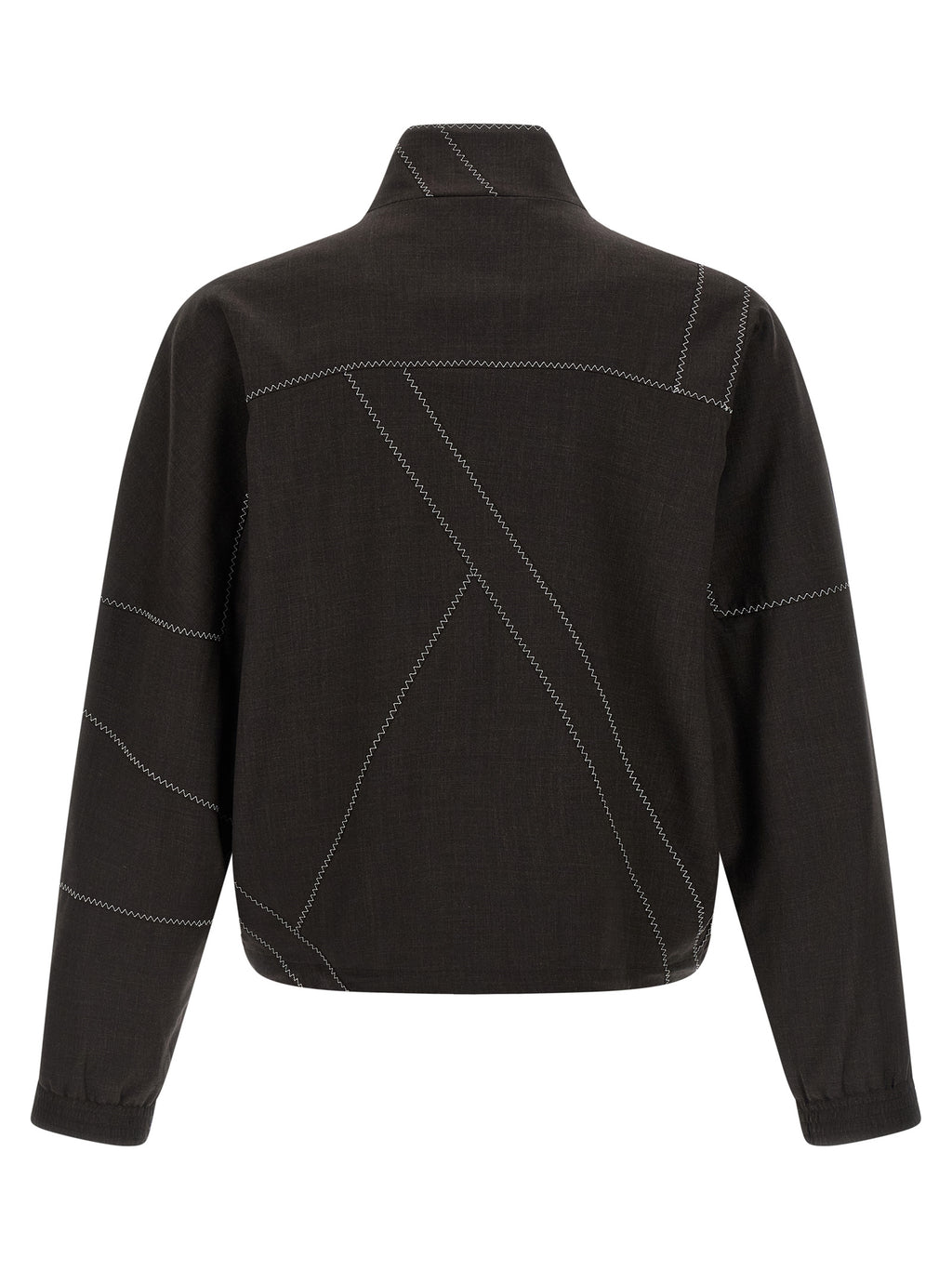 Brown Virgin Wool Full-Length Jacket