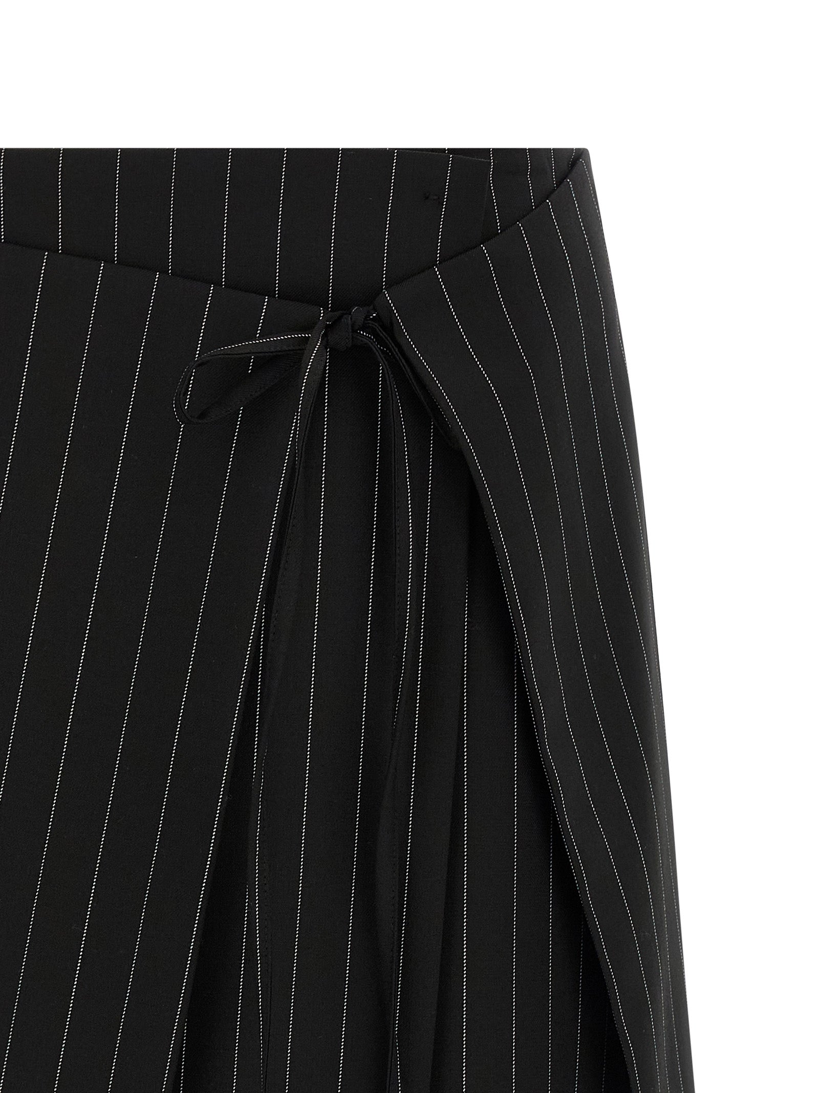 Black Virgin Wool Long Skirt