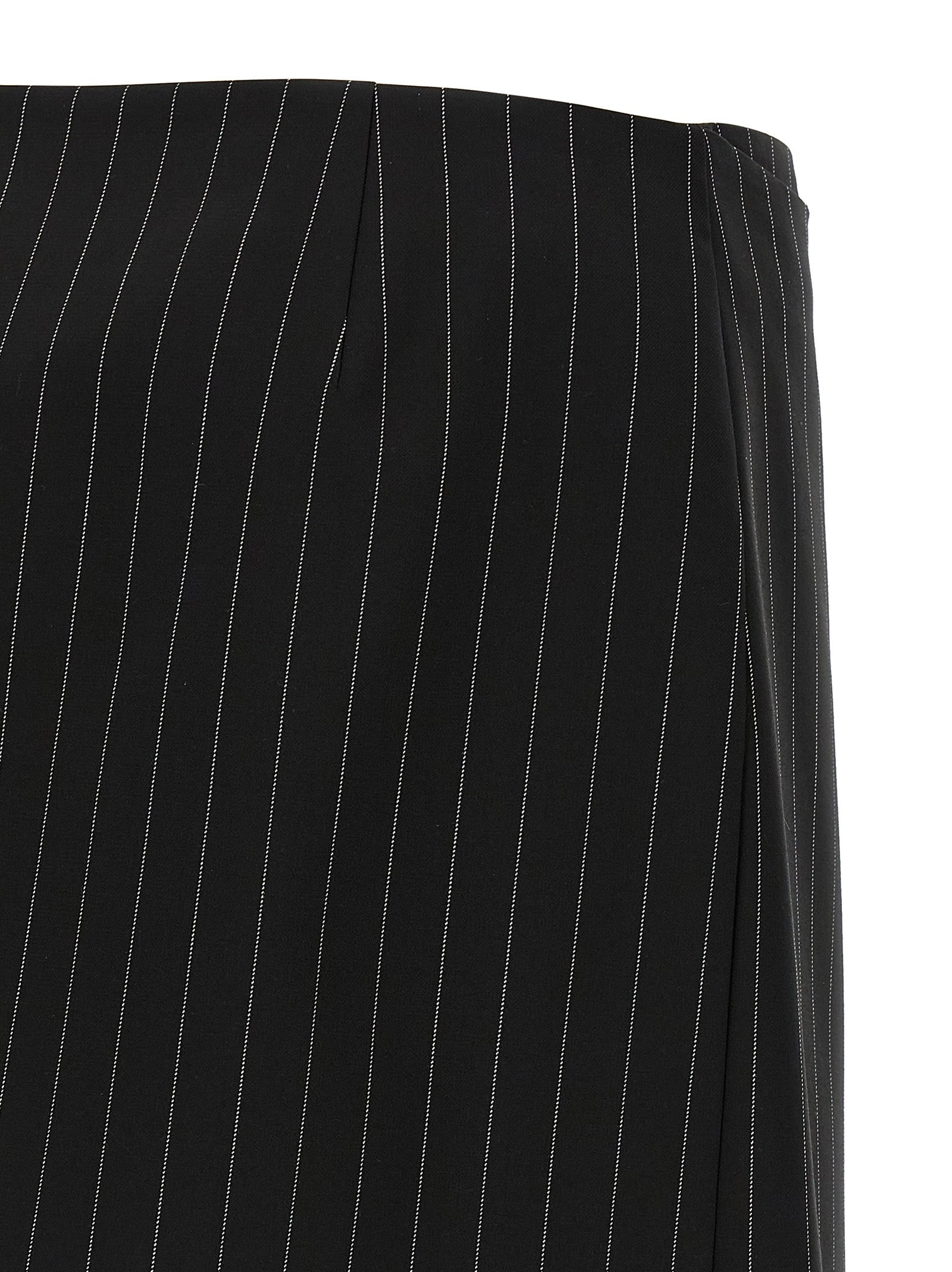 Black Virgin Wool Long Skirt