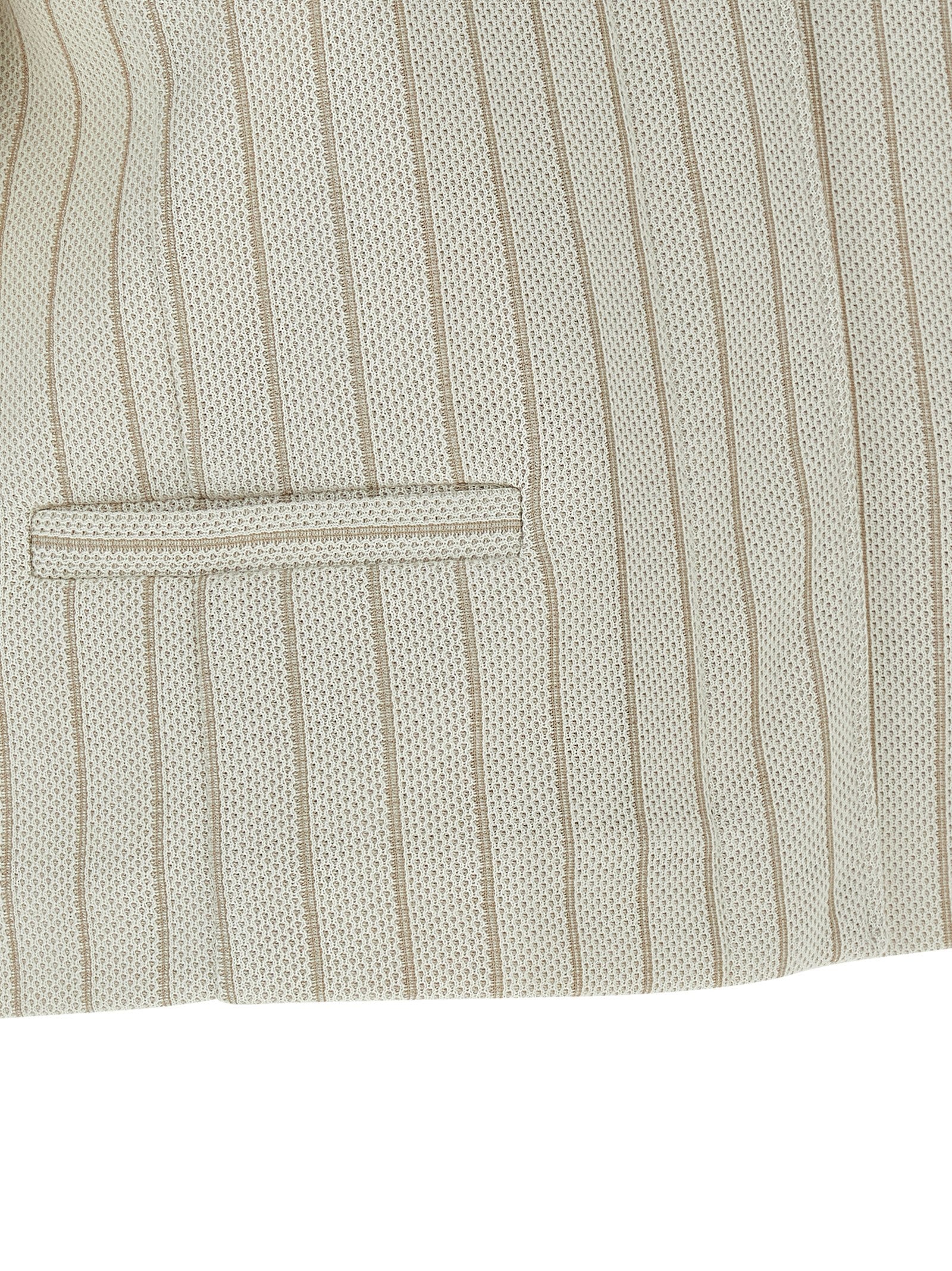 Beige Cotton Full-Length Jacket