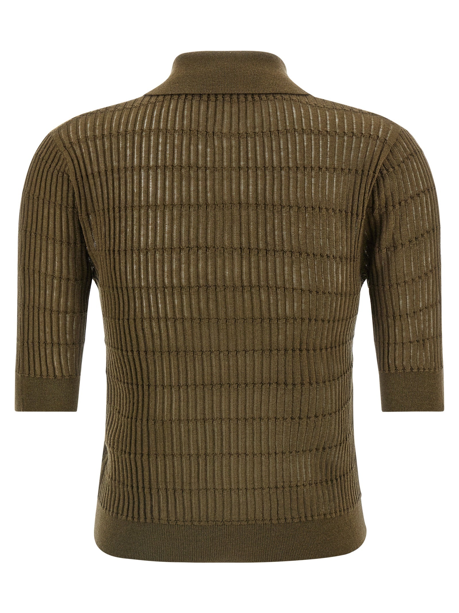 Bicolor Silk Polo Shirt