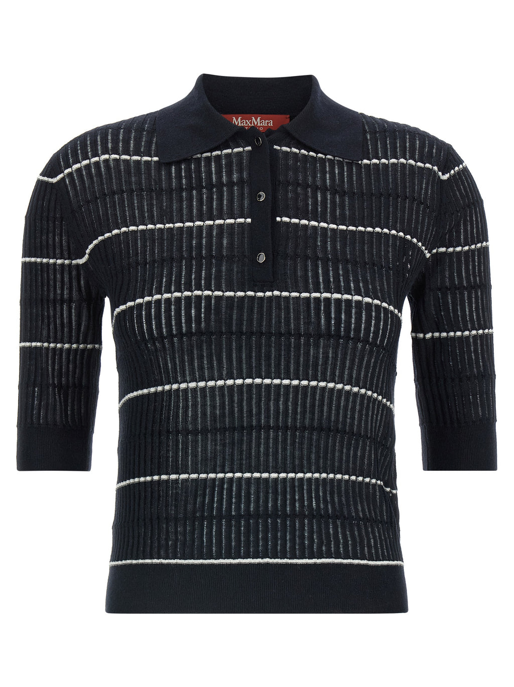 Blue Silk Polo Shirt