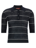 Blue Silk Polo Shirt
