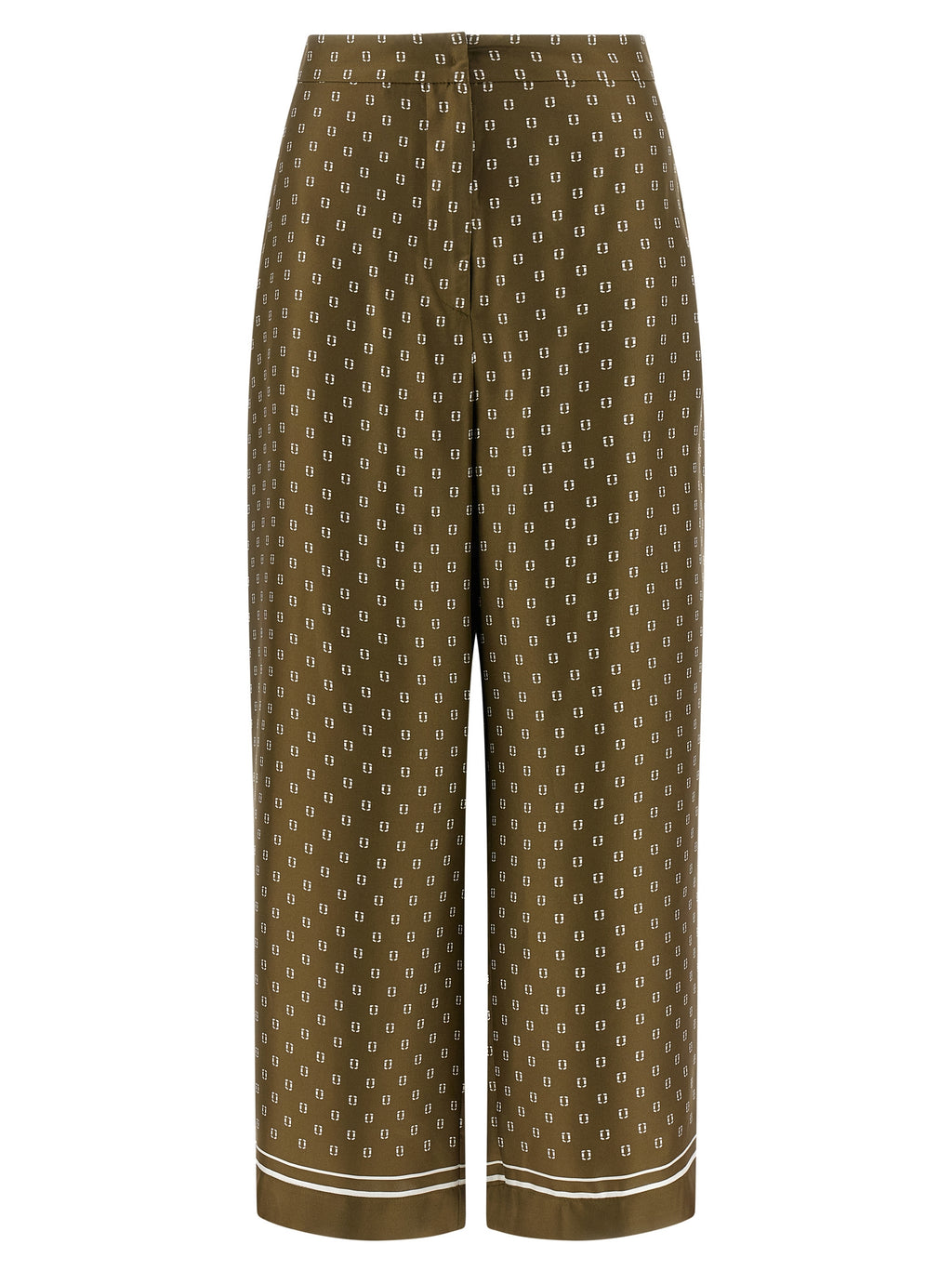 Bicolor Silk Casual Pants
