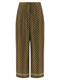 Bicolor Silk Casual Pants