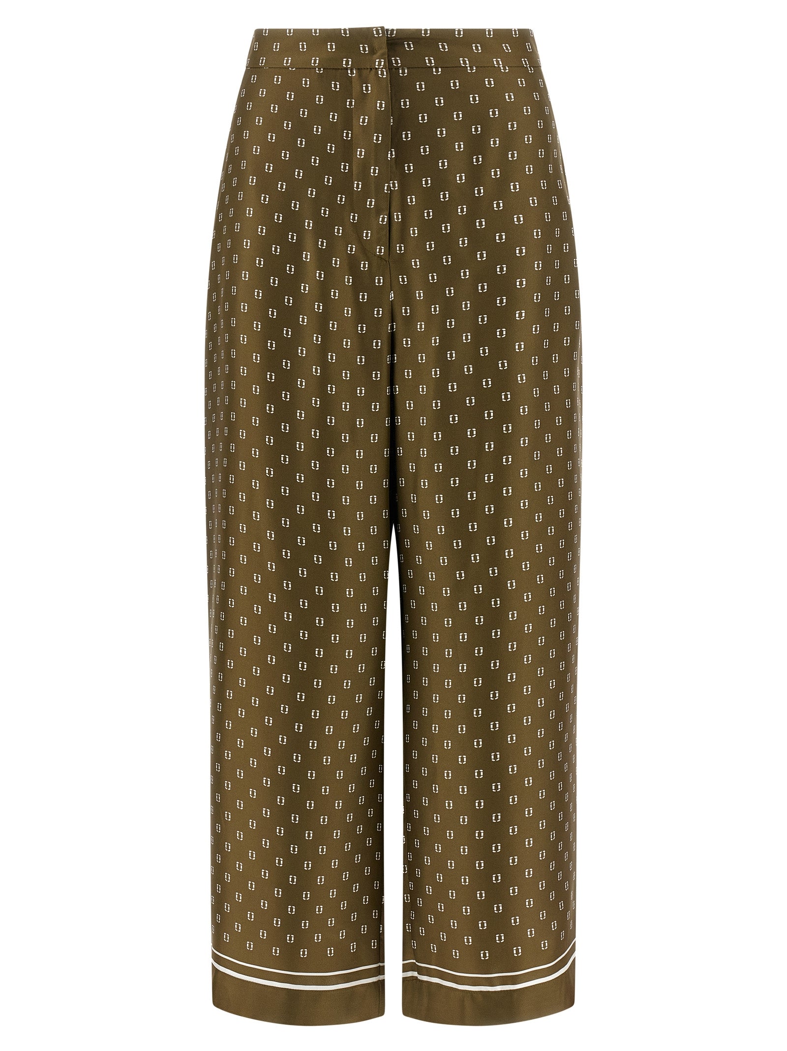 Bicolor Silk Casual Pants