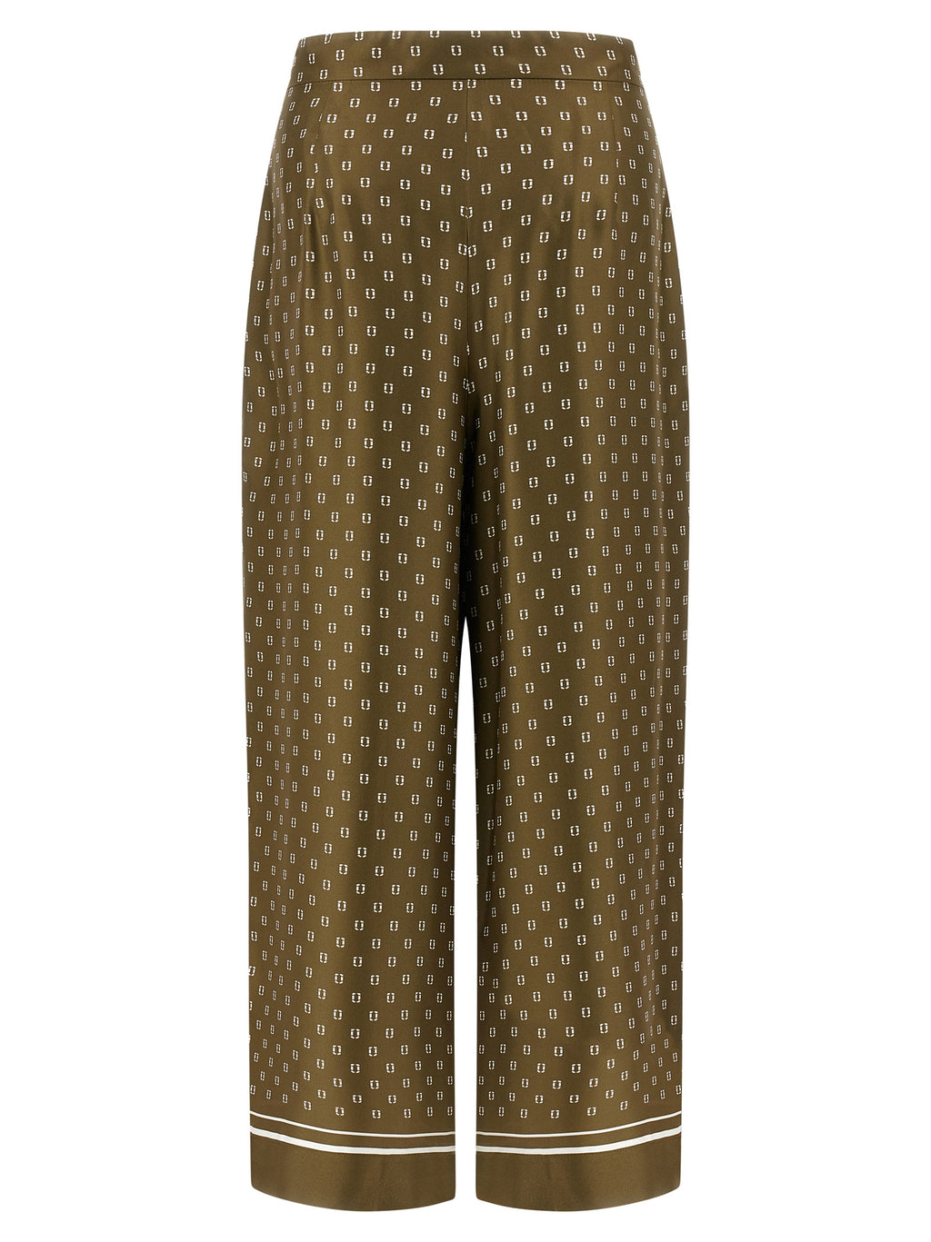 Bicolor Silk Casual Pants