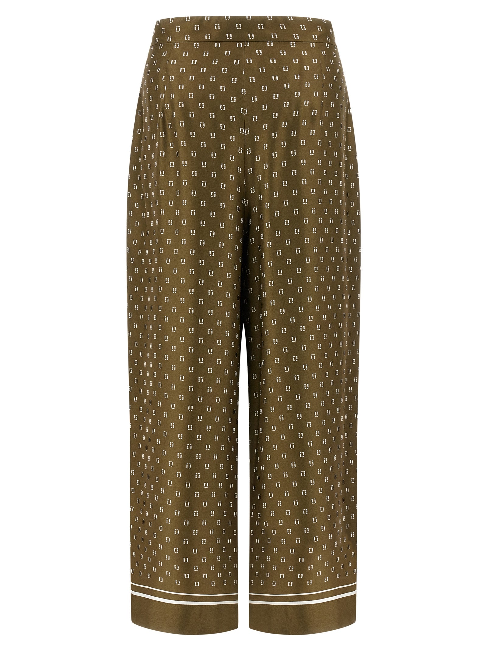 Bicolor Silk Casual Pants