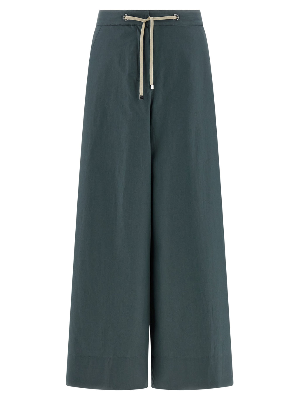 Blue Cotton Flared Pants