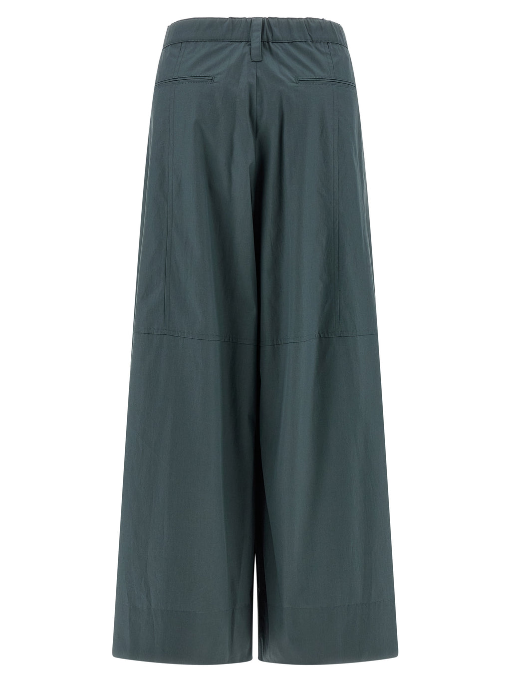 Blue Cotton Flared Pants