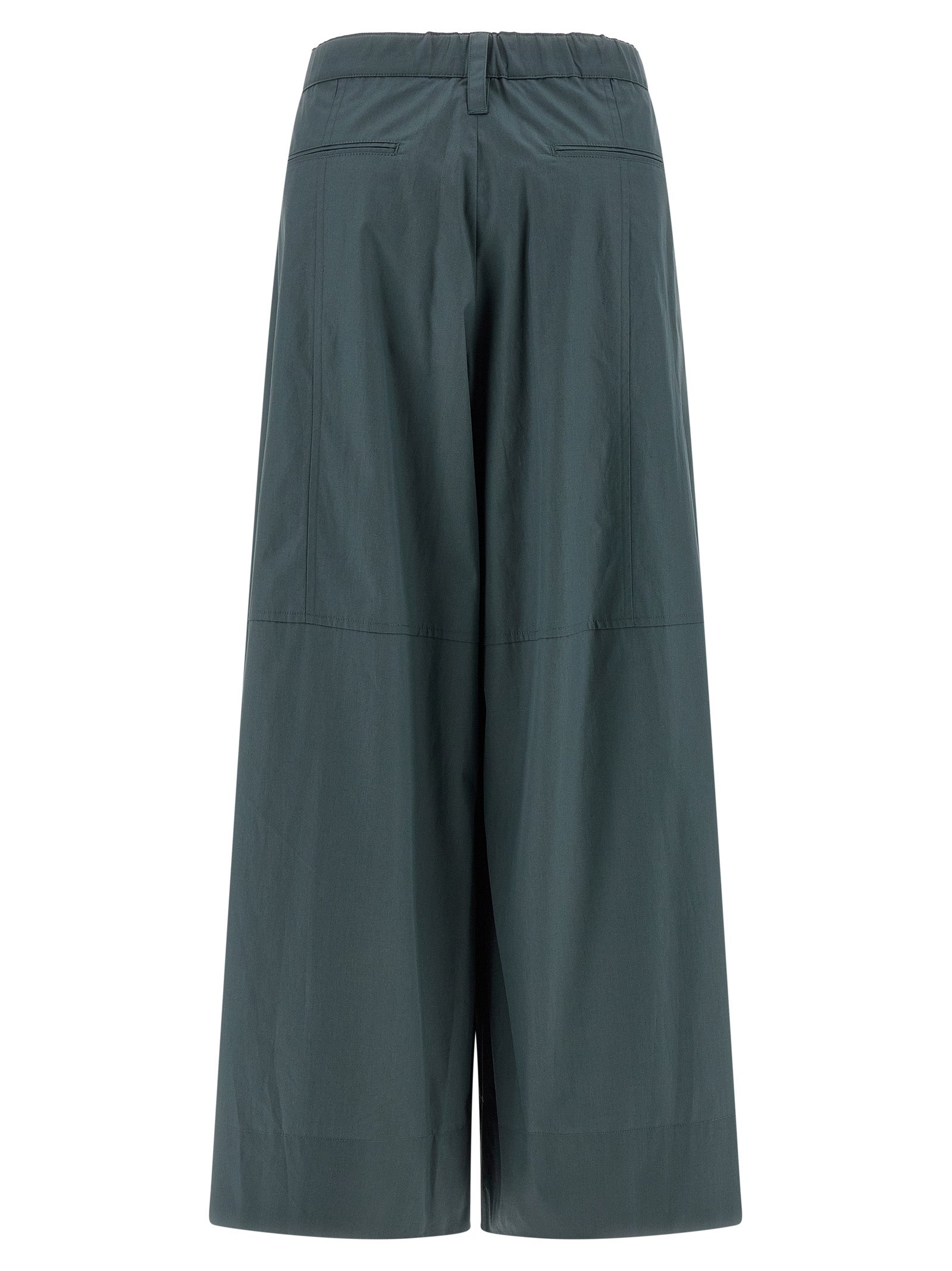 Blue Cotton Flared Pants