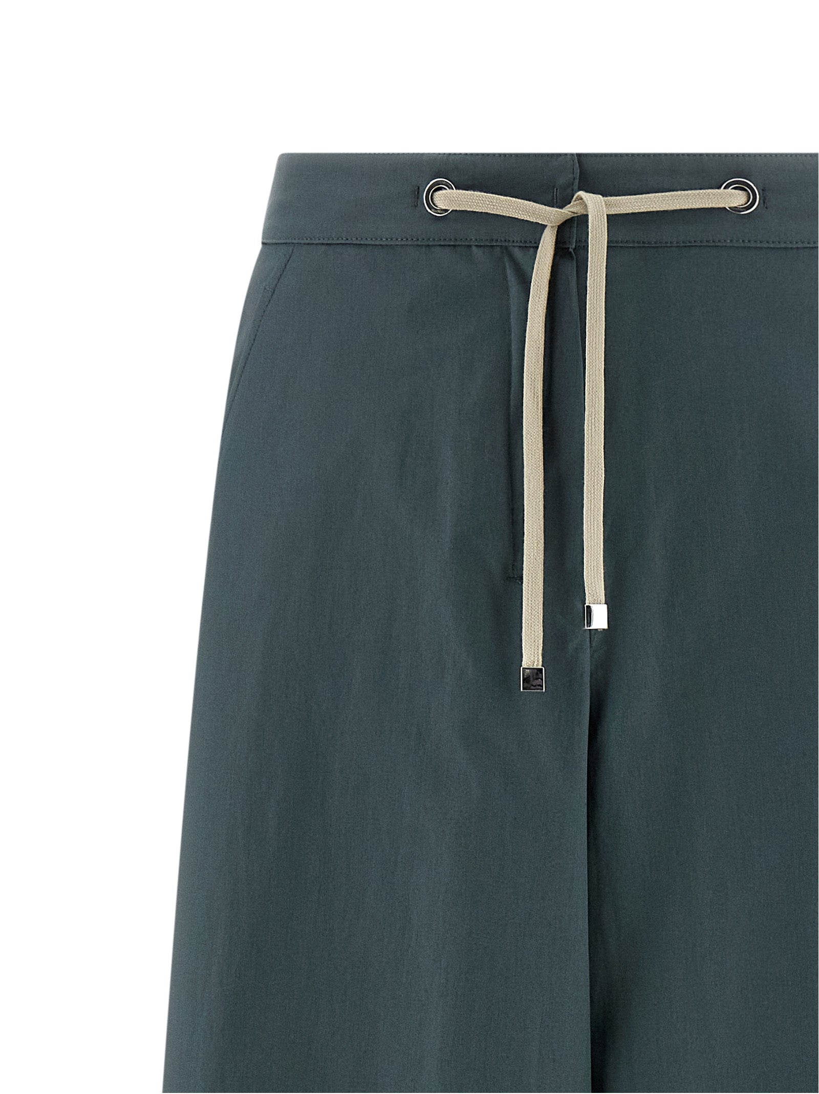 Blue Cotton Flared Pants