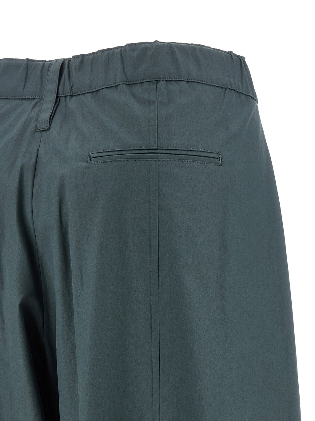 Blue Cotton Flared Pants