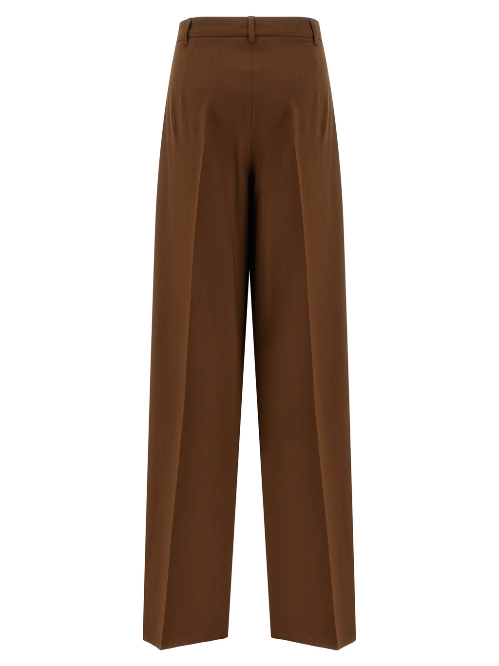 Brown Virgin Wool Casual Pants