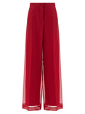 Multicolor Silk Casual Pants