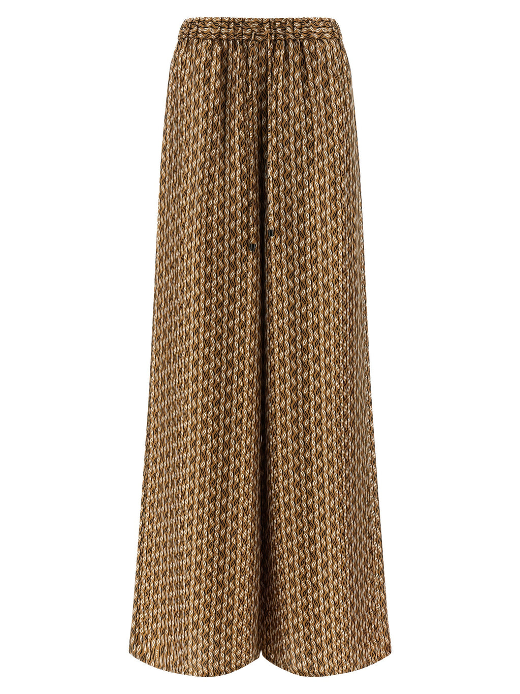 Brown Silk Casual Pants