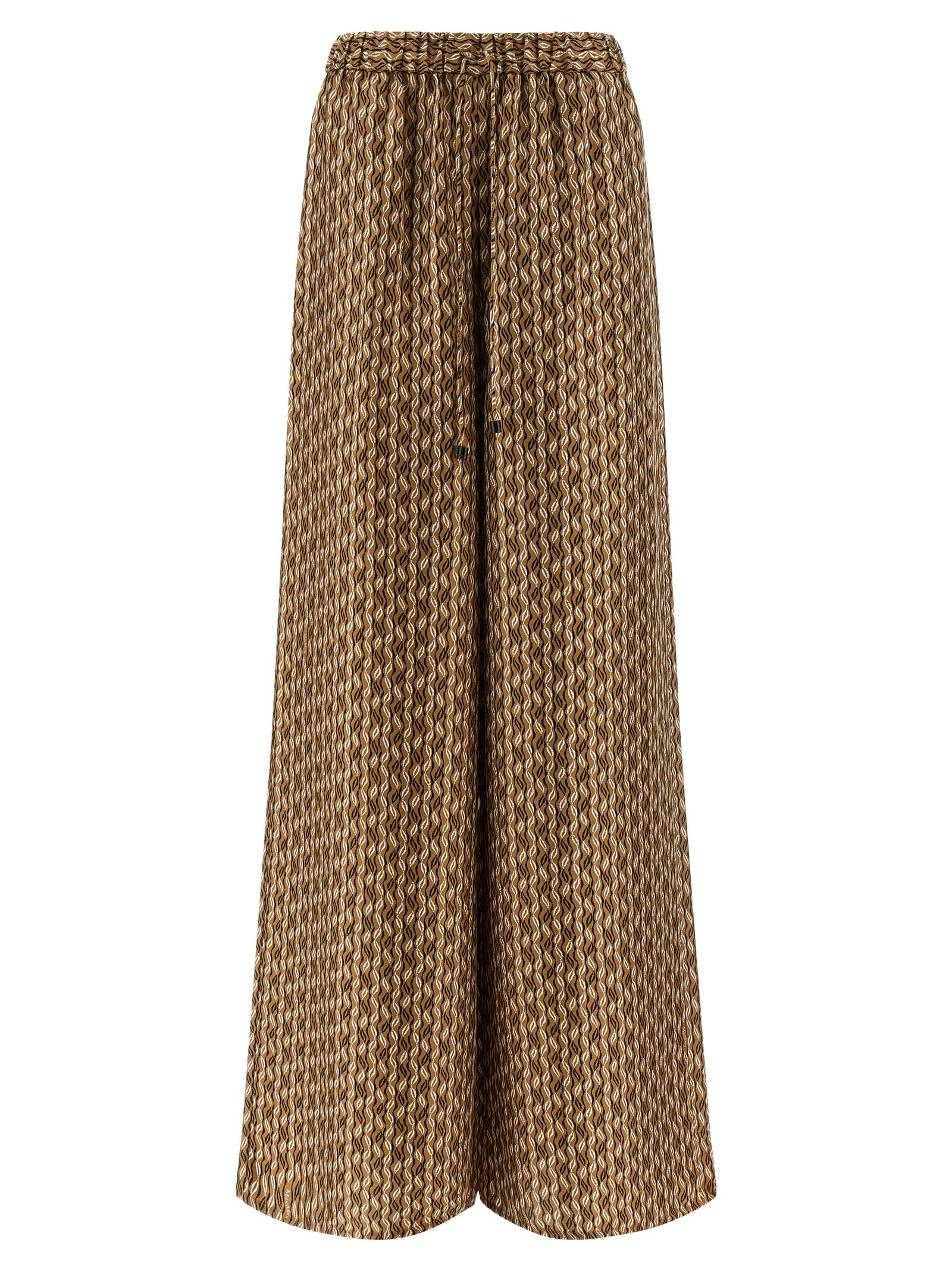 Brown Silk Casual Pants