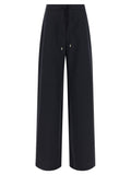 Blue Virgin Wool Casual Pants