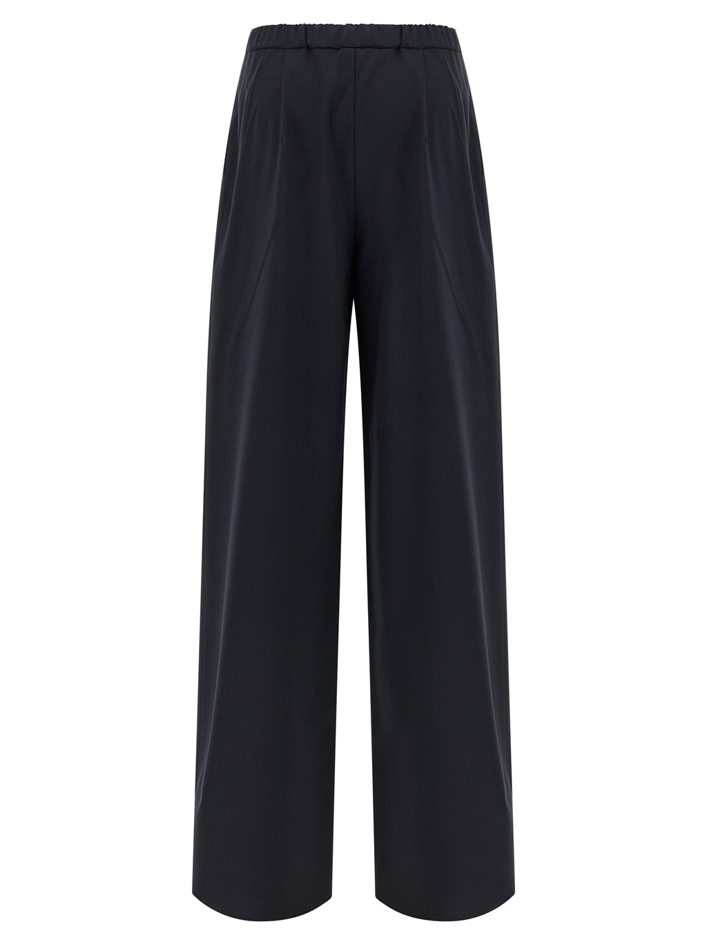 Blue Virgin Wool Casual Pants