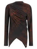 Brown Cotton Pattern Shirt