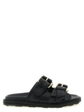 Black Calfskin Slides
