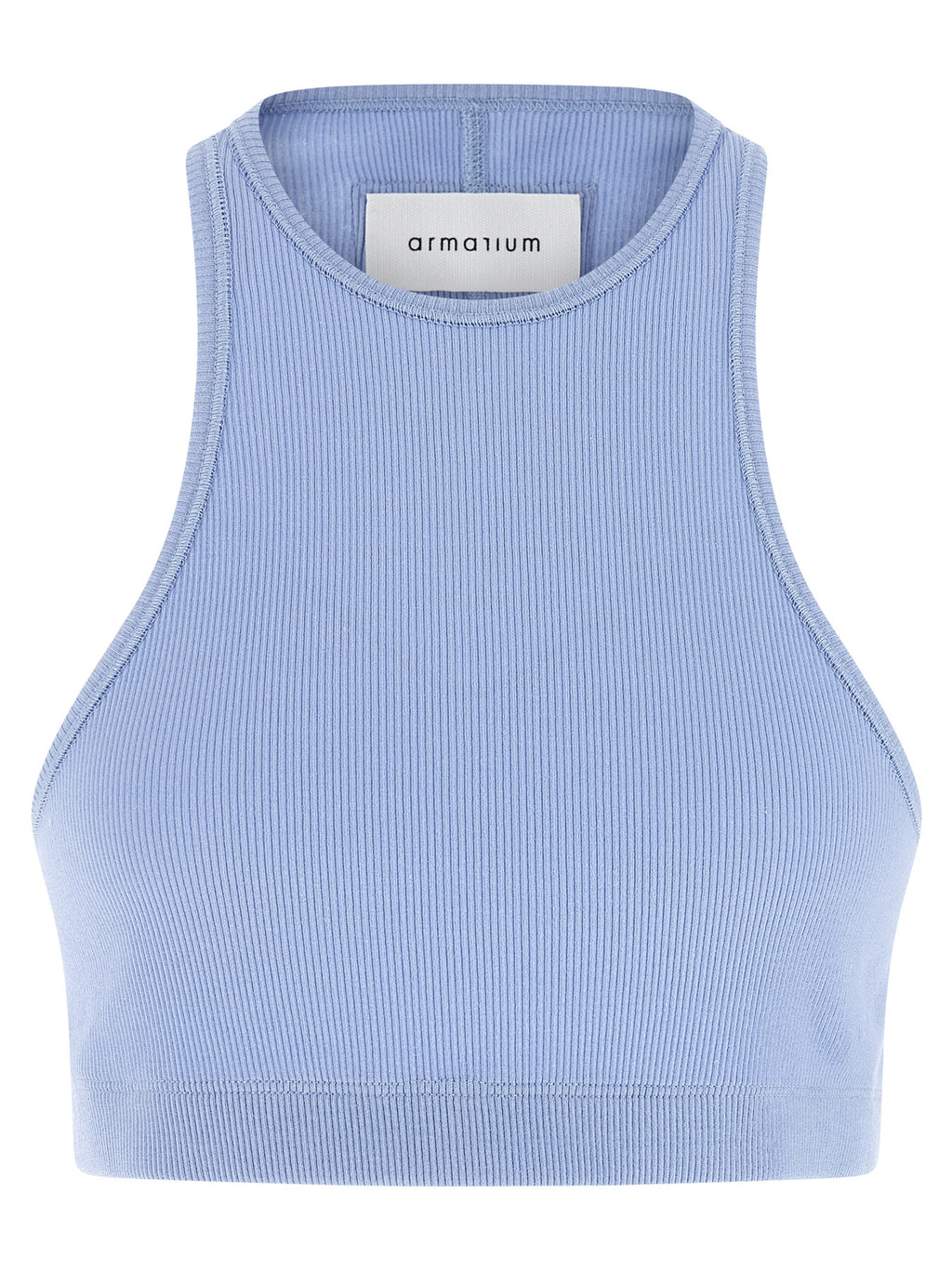 Blue Cotton Sleeveles T-Shirt