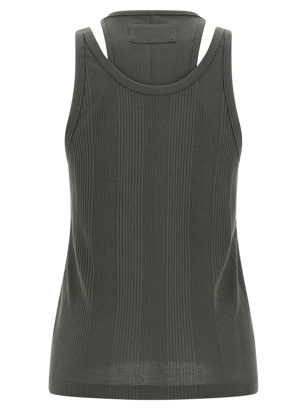 Gray Cotton Sleeveles T-Shirt