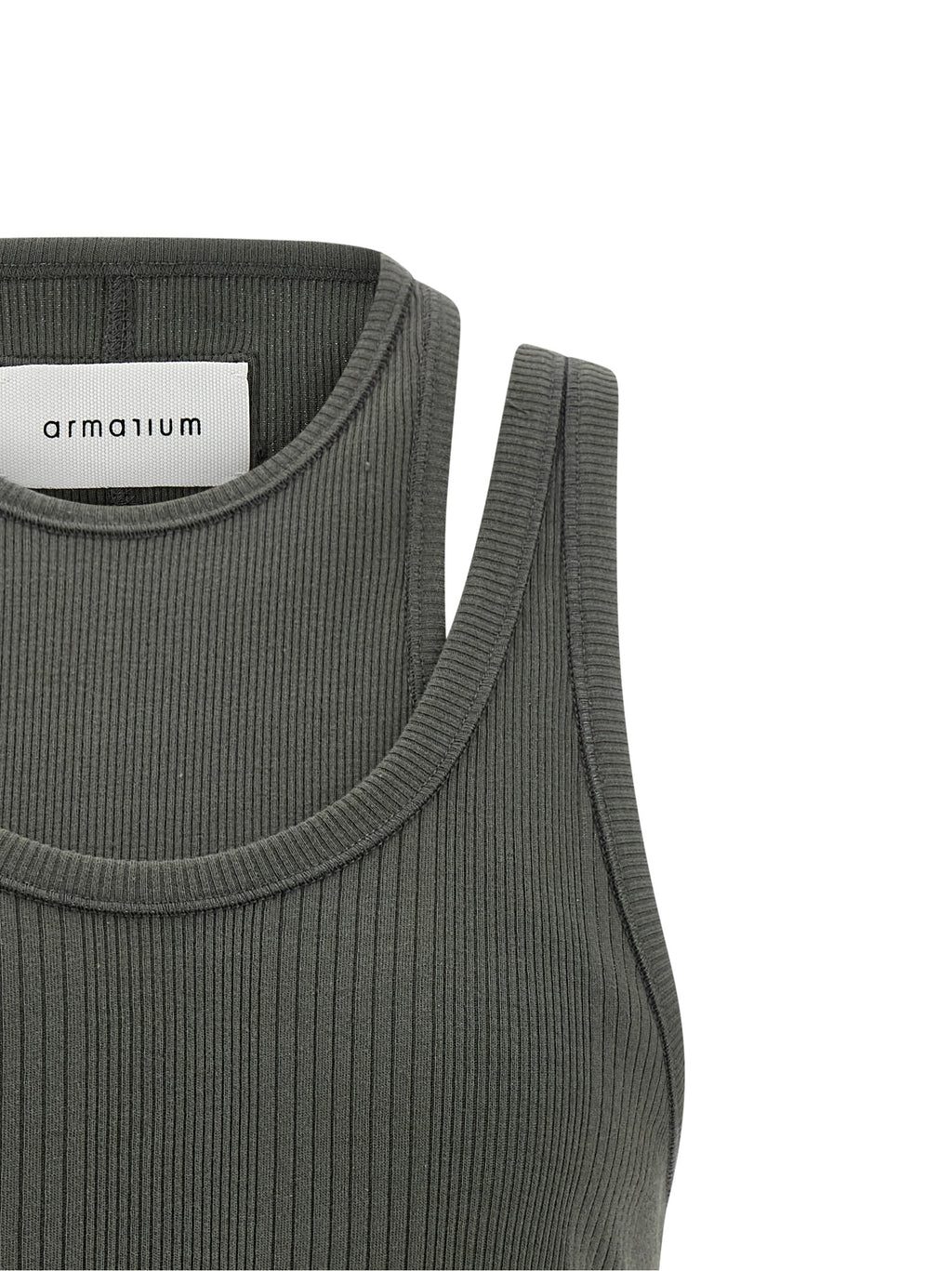 Gray Cotton Sleeveles T-Shirt