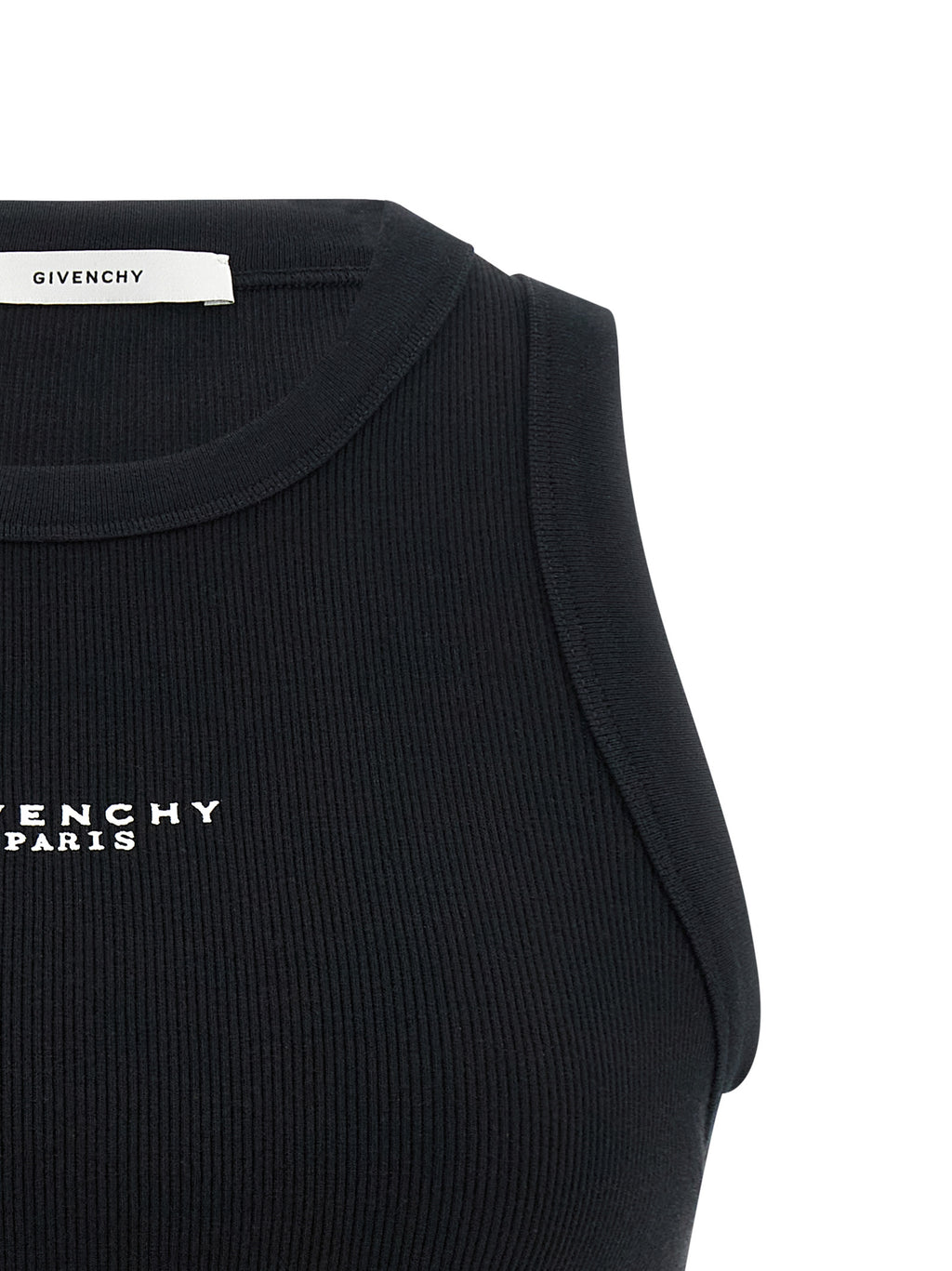 Black Cotton Sleeveles T-Shirt