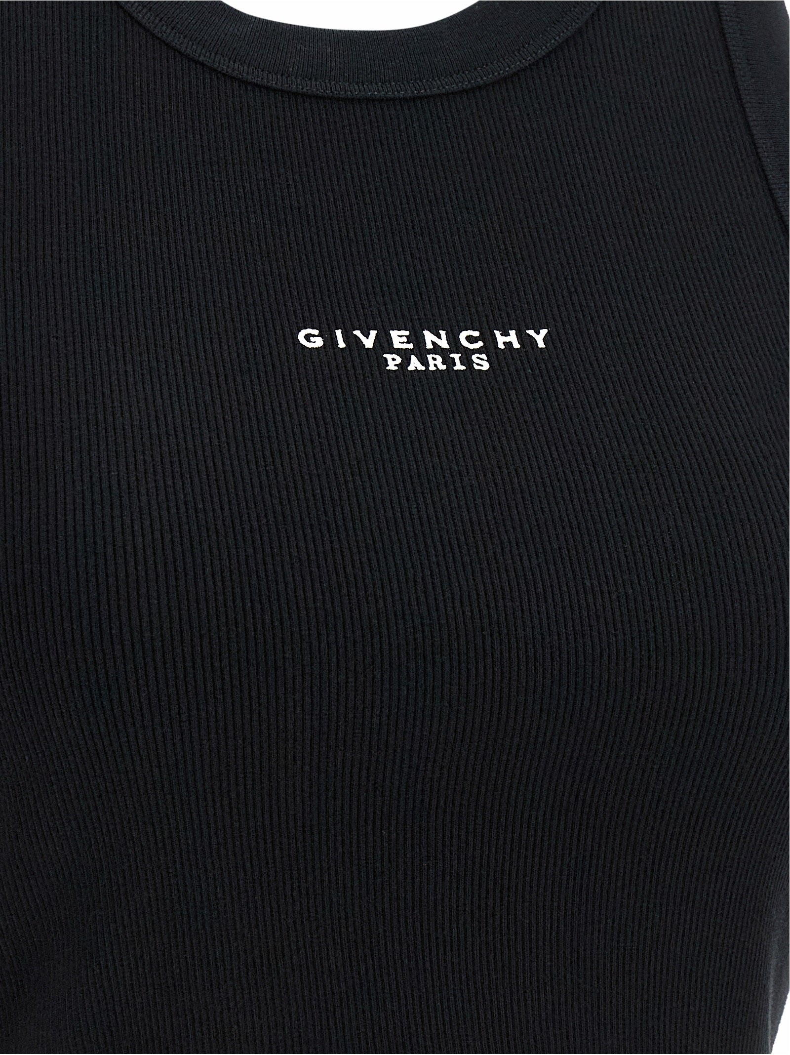 Black Cotton Sleeveles T-Shirt